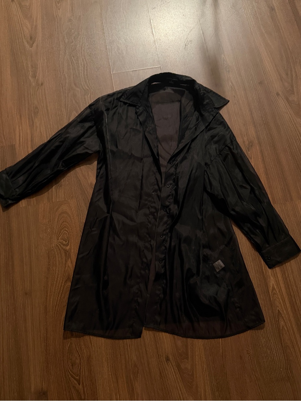 JLUXLABEL Black Long Suit Jacket sheer shirt